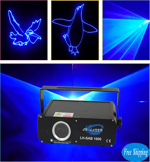 Free Shipping 1W Blue Color Animation disco Laser