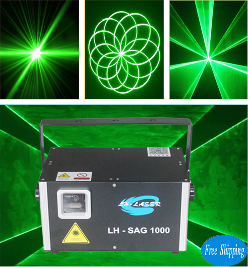 Free Shipping 1W  30Kpps SD Card display green animation Laser