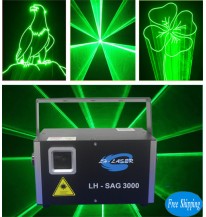 Free Shipping 3W Green Animation Laser Disco Light  